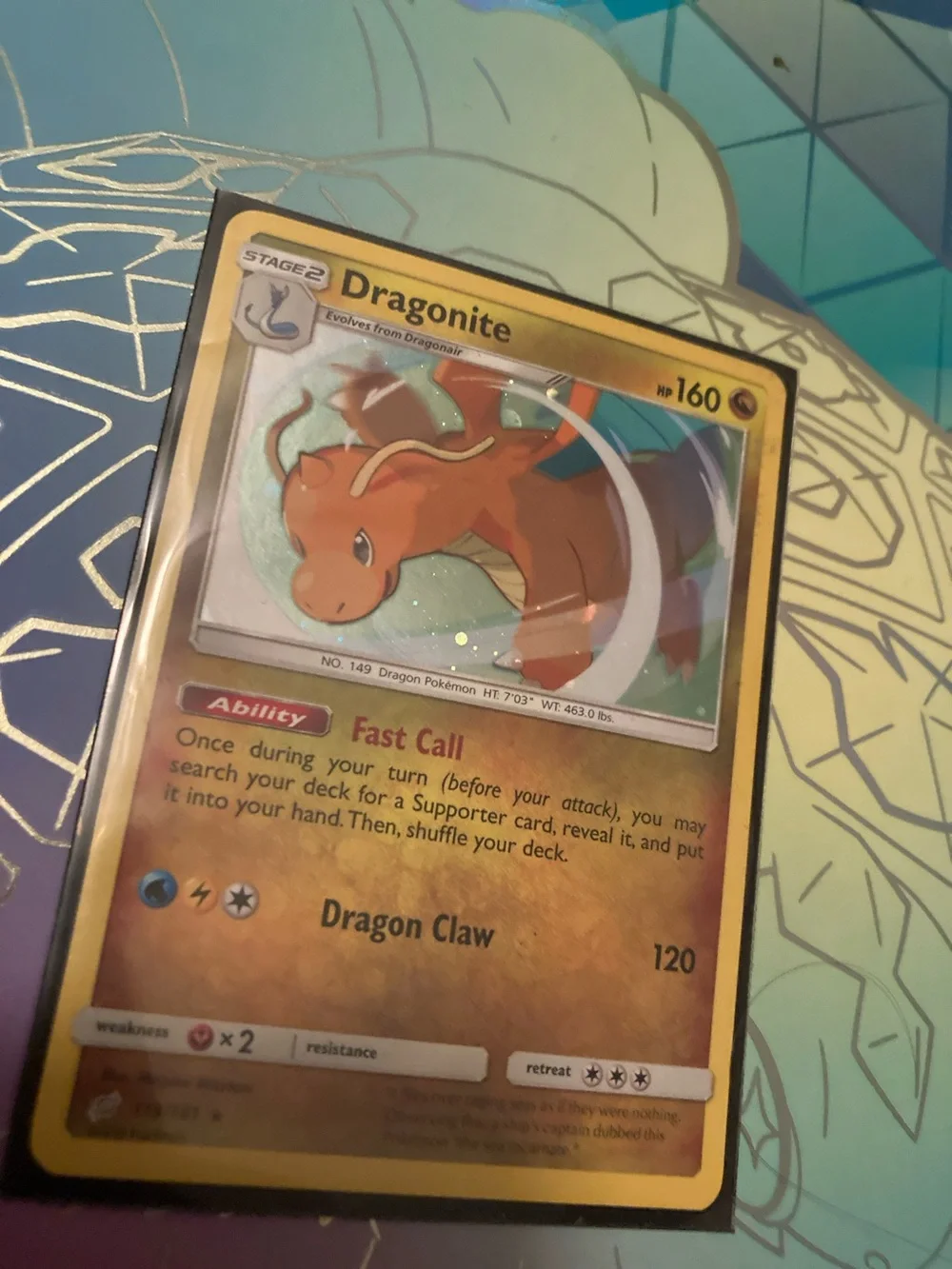 Pokemon Dragonite Card - Yellow Border
